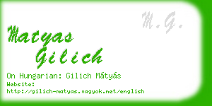 matyas gilich business card